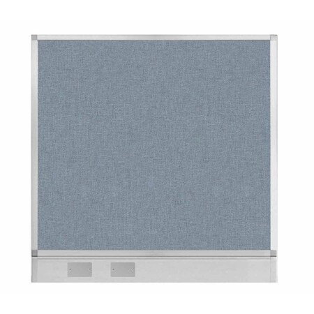 Versare Hush Panel Configurable Cubicle Partition 4' x 4' Powder Blue Fabric w/ Cable Channel 1855404